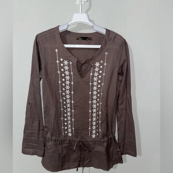 Prana‎ Embroidered Drawstring Waist Cotton Tunic Top XSmall - Picture 8 of 9